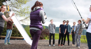 Eine junge Band lässt sich von einer jungen Fotografin ablichten.